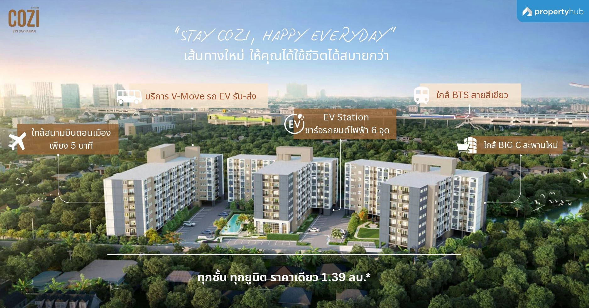 รีวิวคอนโด COZI BTS Saphanmai (โคซี่ บีทีเอส สะพานใหม่)